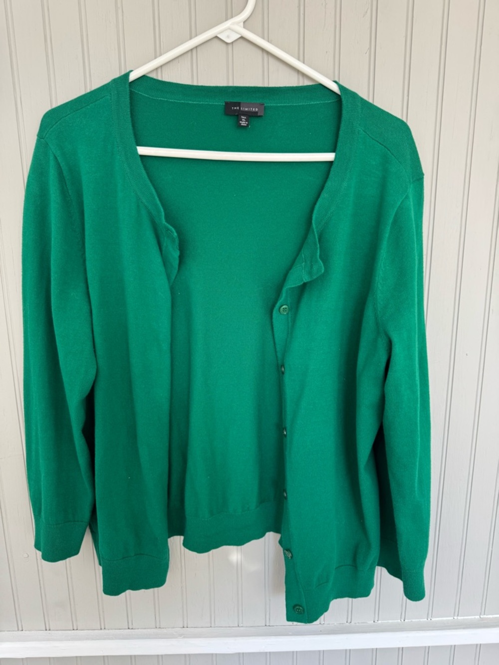 The Limited Kelly Green Button-Front Crewneck Cardigan - Picture 2 of 5